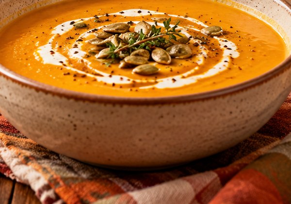 Warm autumn squash soup