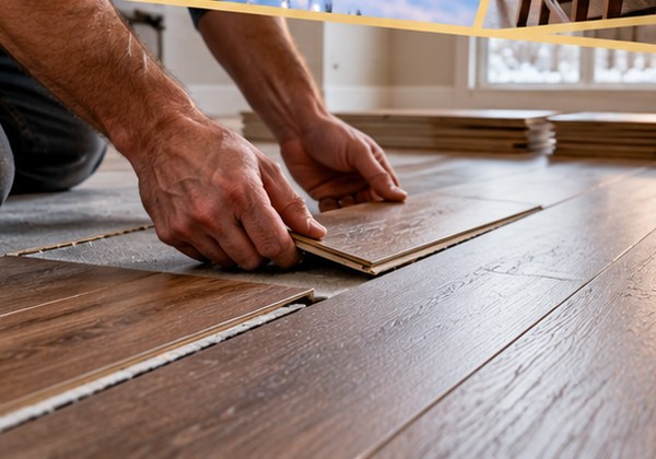 Floor installation in progress